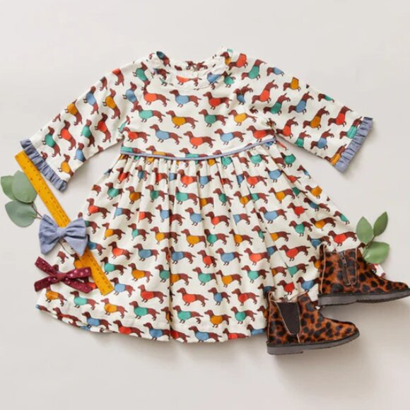 GIRLS "Olive" Dress - Sweater Dogs